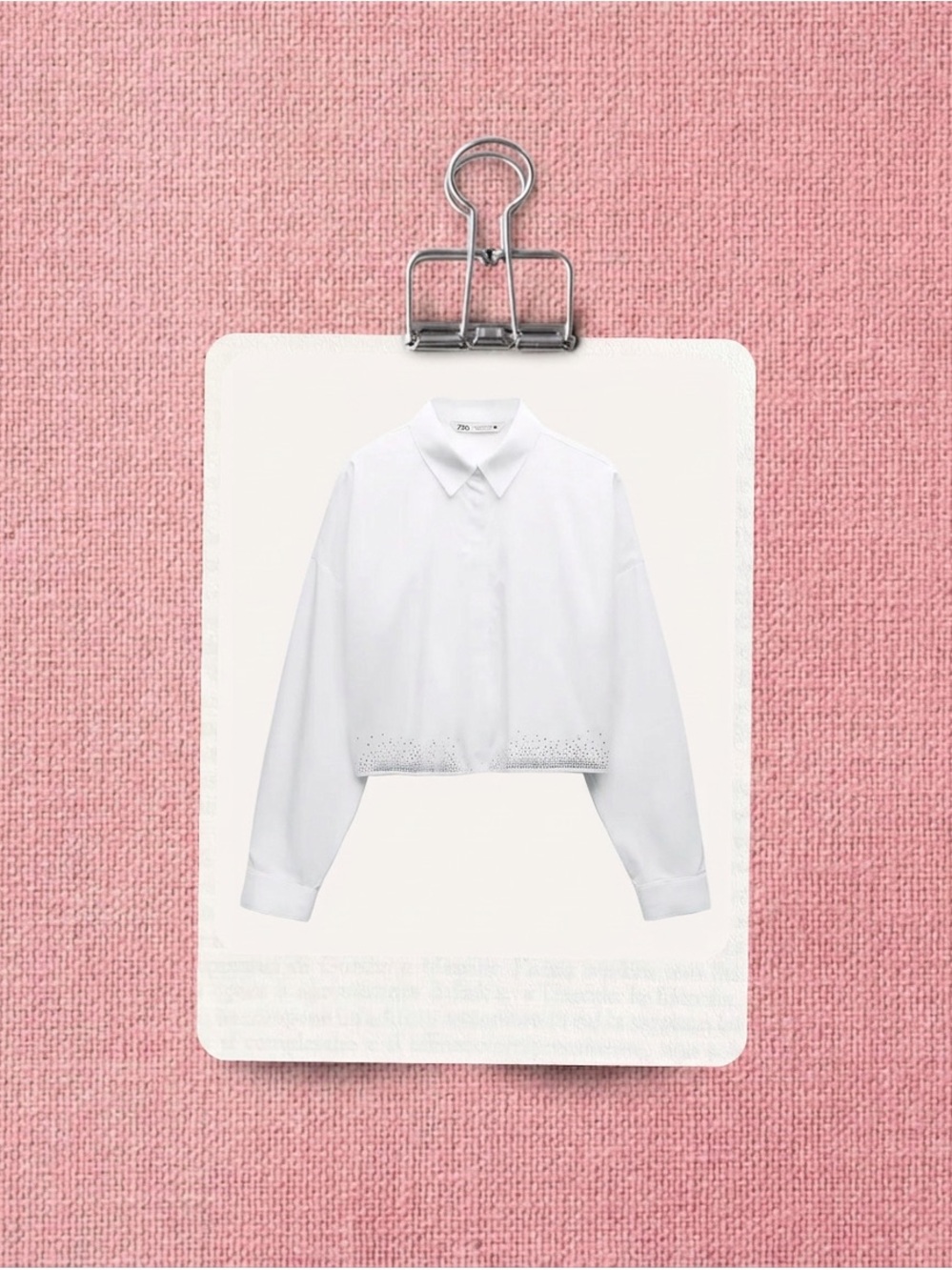 White Embellished Women's Top rhinestone cropped shirt